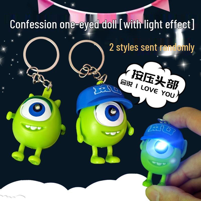 

Брелок в виде лягушки в форме сердца: Большеглазый, записывающий монстр для снятия стресса и общения.