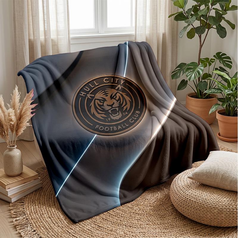 Hull City Football Print Flannel Blanket, Soft Warm Lightweight Throw Blanket for Sofa Bed Camping
