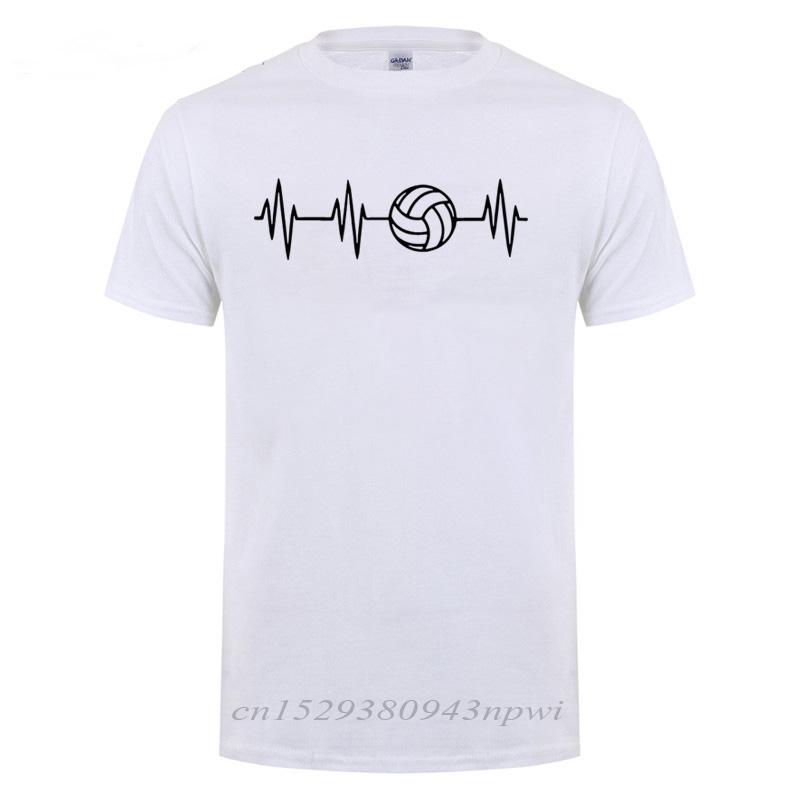 Heartbeat Of Volleyballer Printed T Shirt For Men Male Short Sleeve Summer Tops Tee Casual ONeck Big Size Funny TShirt Tshirt