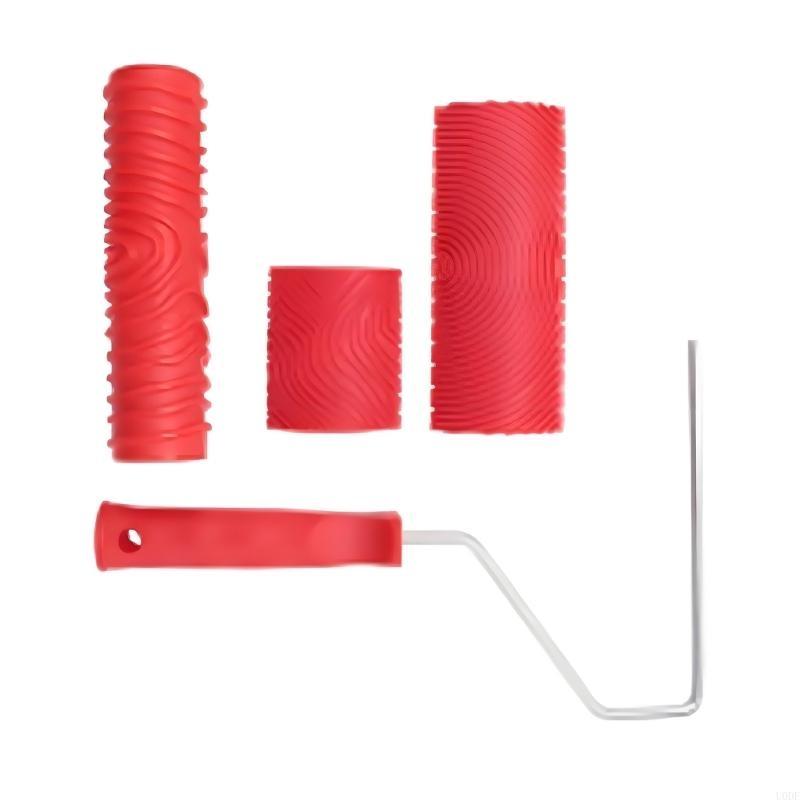 Artistic Wooden Texture Rubber Roller Efficient Paint Application Home Decor Tool