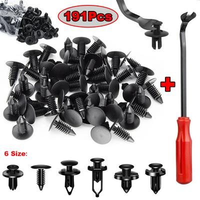 190 stuks Auto Clips Bevestigingsmiddelen Kit Auto Bekleding Paneel Clip 6 Maten Carrosserie Bumper Klinknagel Deur Bekleding Paneel Houder Auto Interieur Clips