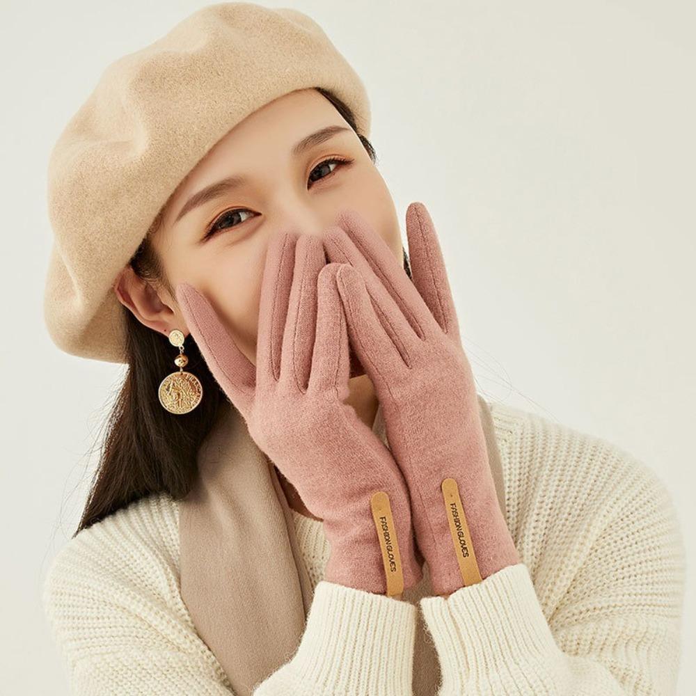 Keep Warm Cashmere Gloves Windproof Women's Gloves Fashion Winter Gloves  Cycling