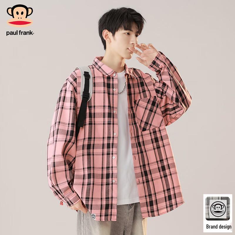 Paul Frank Men s Plaid Loose Fit Long Sleeve Shirt M