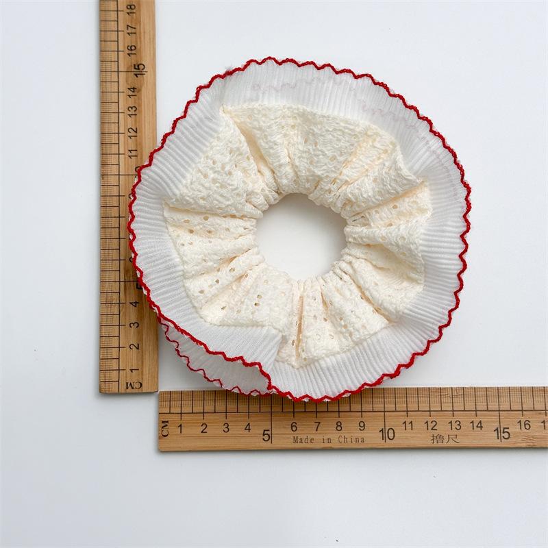 French Sweet Lace Intestine Loop Headband Women's Large Elastic Hair Rope Ringfor Girls Fashion Hair Accessories Headwear