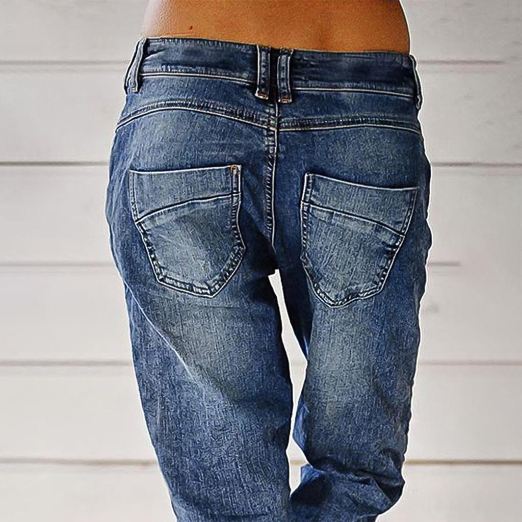 Women's Denim Classic Versatile High Waist Fashionable Trousers