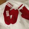 Cotton Sweet Girl Socks Double Layer Mid Tube Socks Festive Boneless Socks  New Year