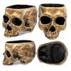 Dark Tone Resin Skull Flower Vessel Ideal For Dramatic Interior Styling And Work Space Touches