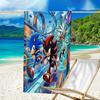 Ultra-Soft Beach Towel with Sonic Theme,Ideal for Pool - Camping, Diving - Perfect Travel Essential, Vibrant Beach Towel.
