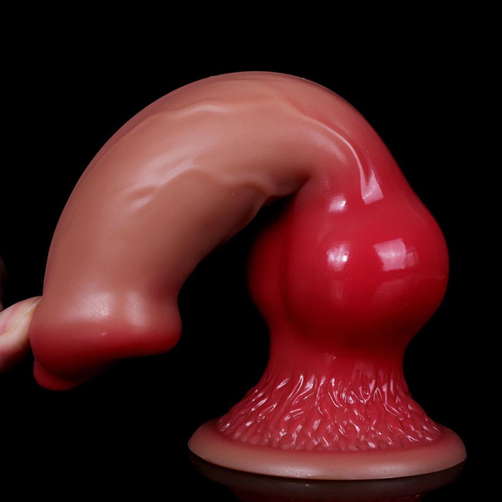 Liquid Silicone Shaped Dog Dildo Rear Anal Plug Dildo Female Masturbator Sex Products