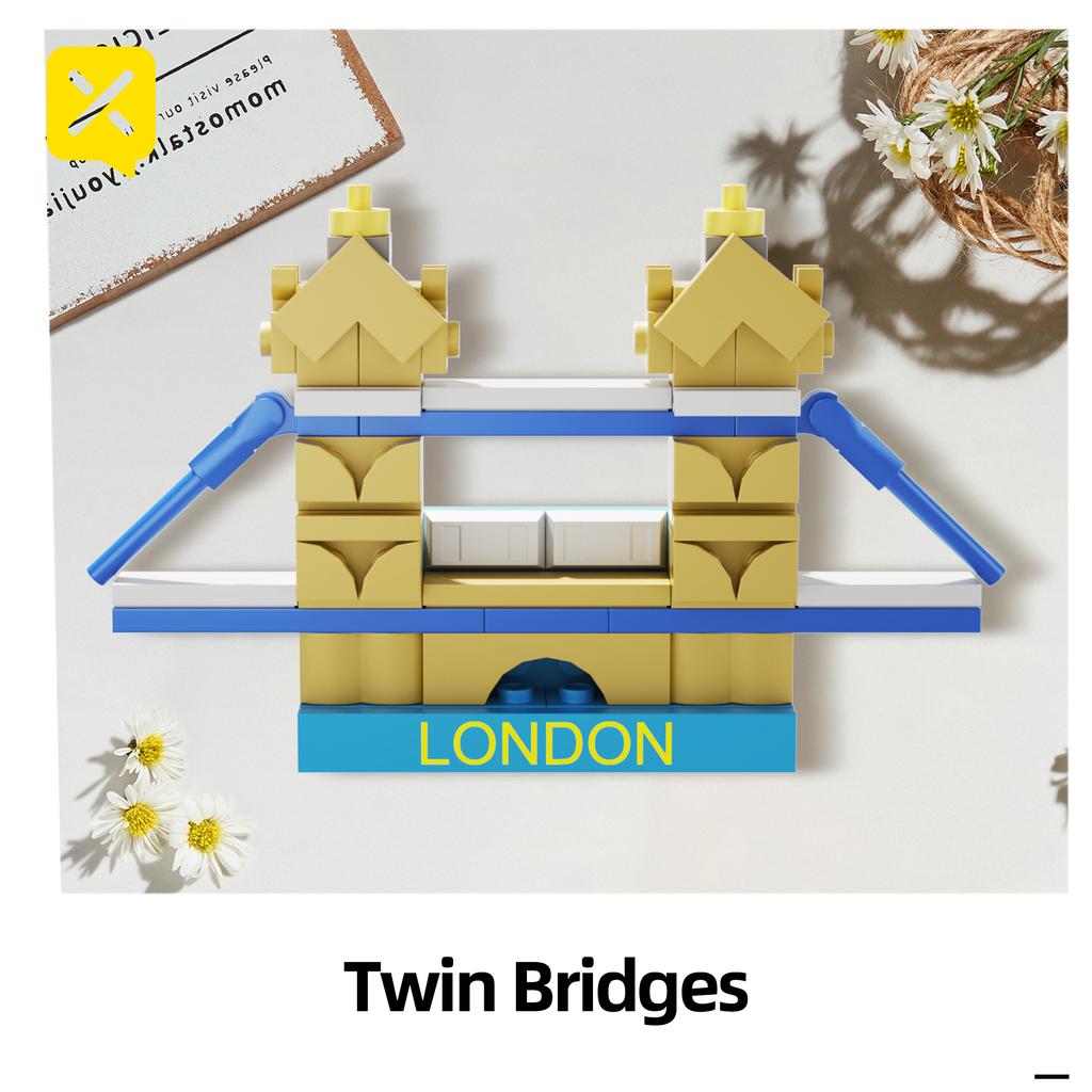 World-famous Refrigerator Magnet Building Blocks Stickers Toys Famous City History Children's Assembled Brick Halloween Easter