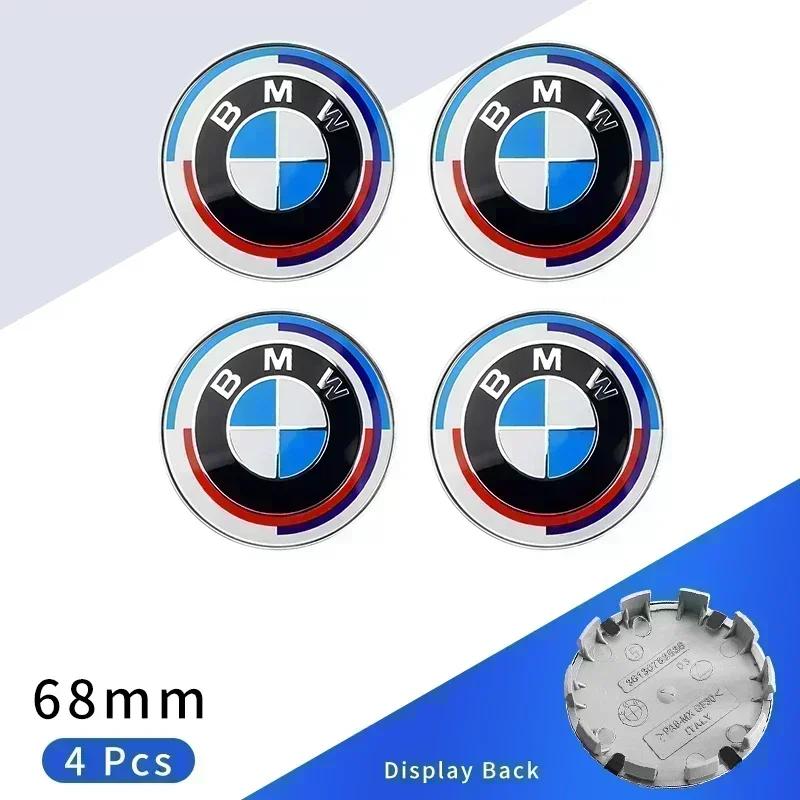 4 buc 68mm Capac Central Roată Mașină Siglă Emblemă Butuc Capac Jantă Pentru BMW E46 E38 E60 E90 E93 F20 F30 X3 X5 Albastru Alb Negru Aniversare