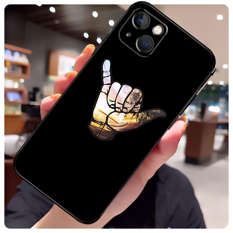 Surfer Surf Hang Loose Shaka Case For iPhone 13 Pro Max 16 15 11 12 14 17 Pro Max mini 15 16 Plus 16e 17 Air Phone Cover