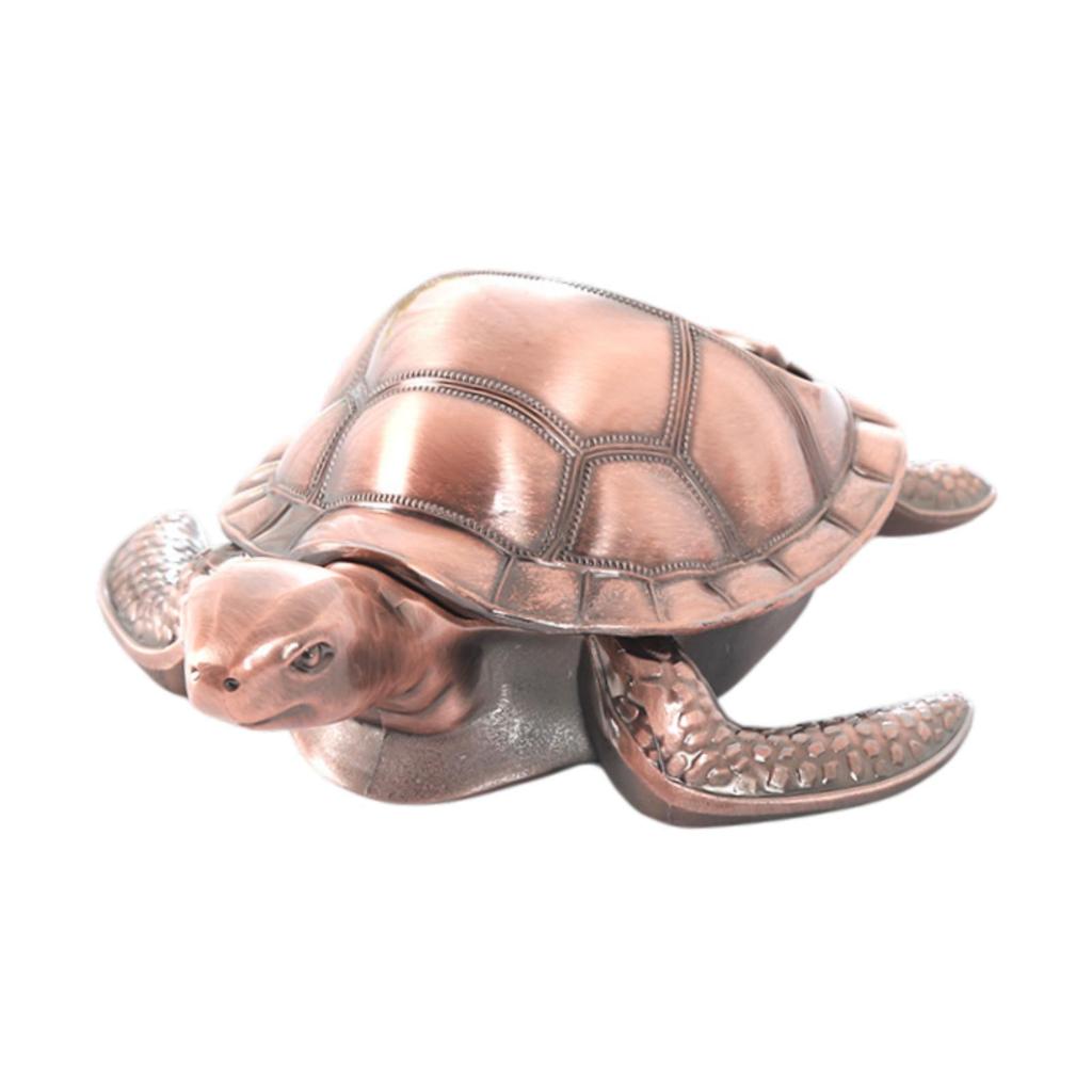 Turtle Shaped Ashtray Metal Ash Holder for Indoor Outdoor Home Bar Red