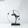Cast Iron Gymnast Figures Statue Abstract Crafts Desk Decoration Ornaments Minimalism Character Sculpture Room Aesthetics Decor