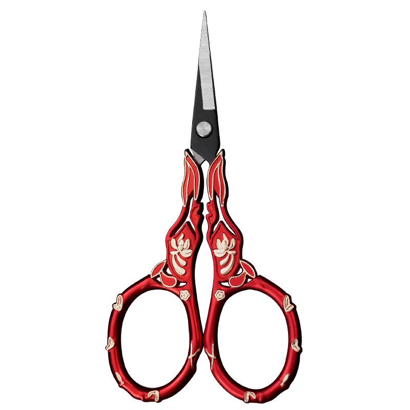 Retro Bamboo Tailor Scissors: Cross Stitch, Embroidery, Thread Snippers, Tea, Yarn, & Student Handmade Small Craft Scissors