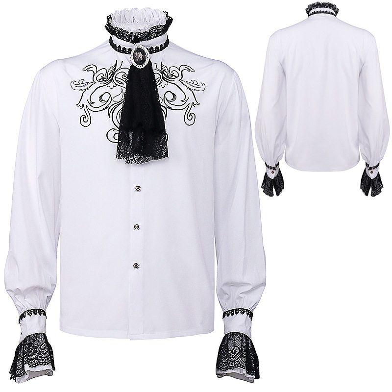 2023 New European and American Spring and Autumn Men's Renaissance Clothing Shirt Medieval Steampunk Gentleman's Top Layered Wear