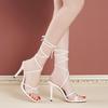 New Arrival Summer Fashion Sexy Cross Strap Stiletto Sandals Elegant Banquet Party High Heels Wedding Bridesmaid Shoes