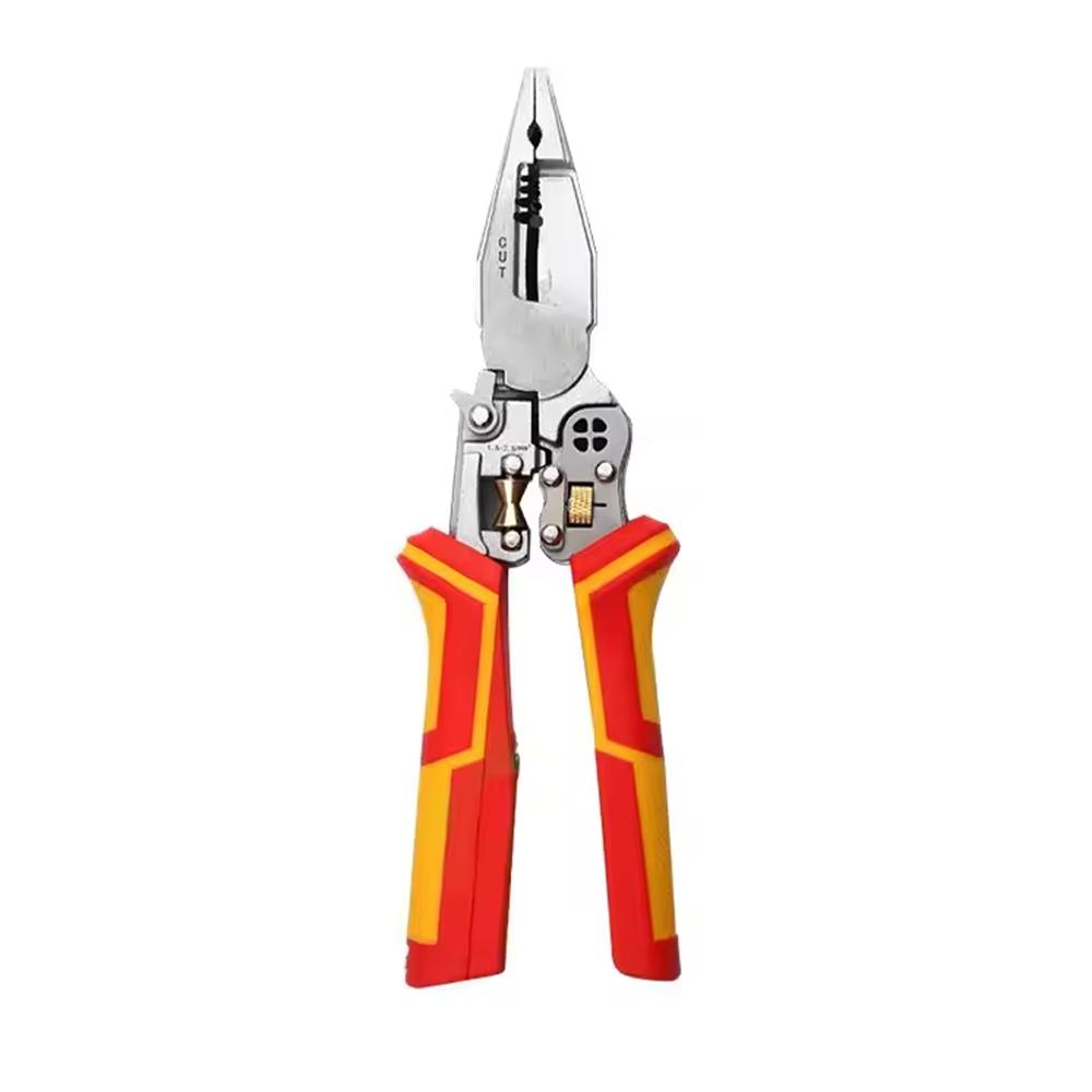 

8-in-1 Crimping Pliers Versatile Wire Stripping Pliers with Electricity Measurement Voltage Tester Cable Cutting Scissors DIY