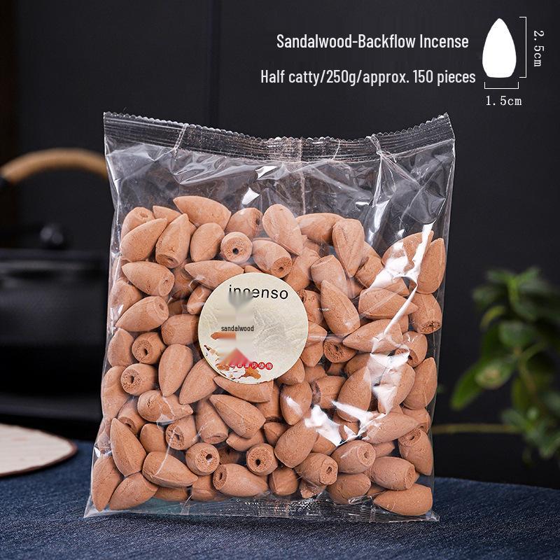 150-Piece Backflow Incense Cones Pack, 250g - Sandalwood & Agarwood for Home & Bedroom