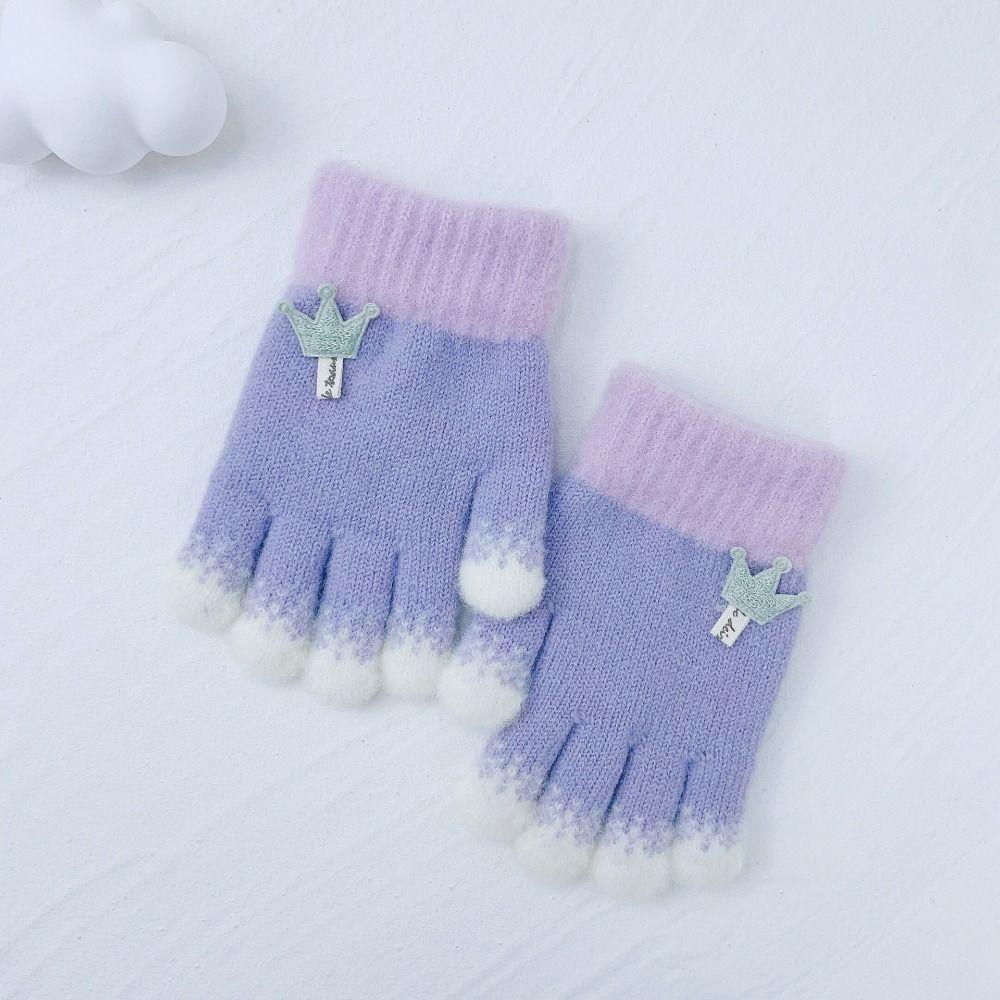 Fingerless Kids Gloves Knitted Mitten Cartoon Fingerless gloves  Boys Girls