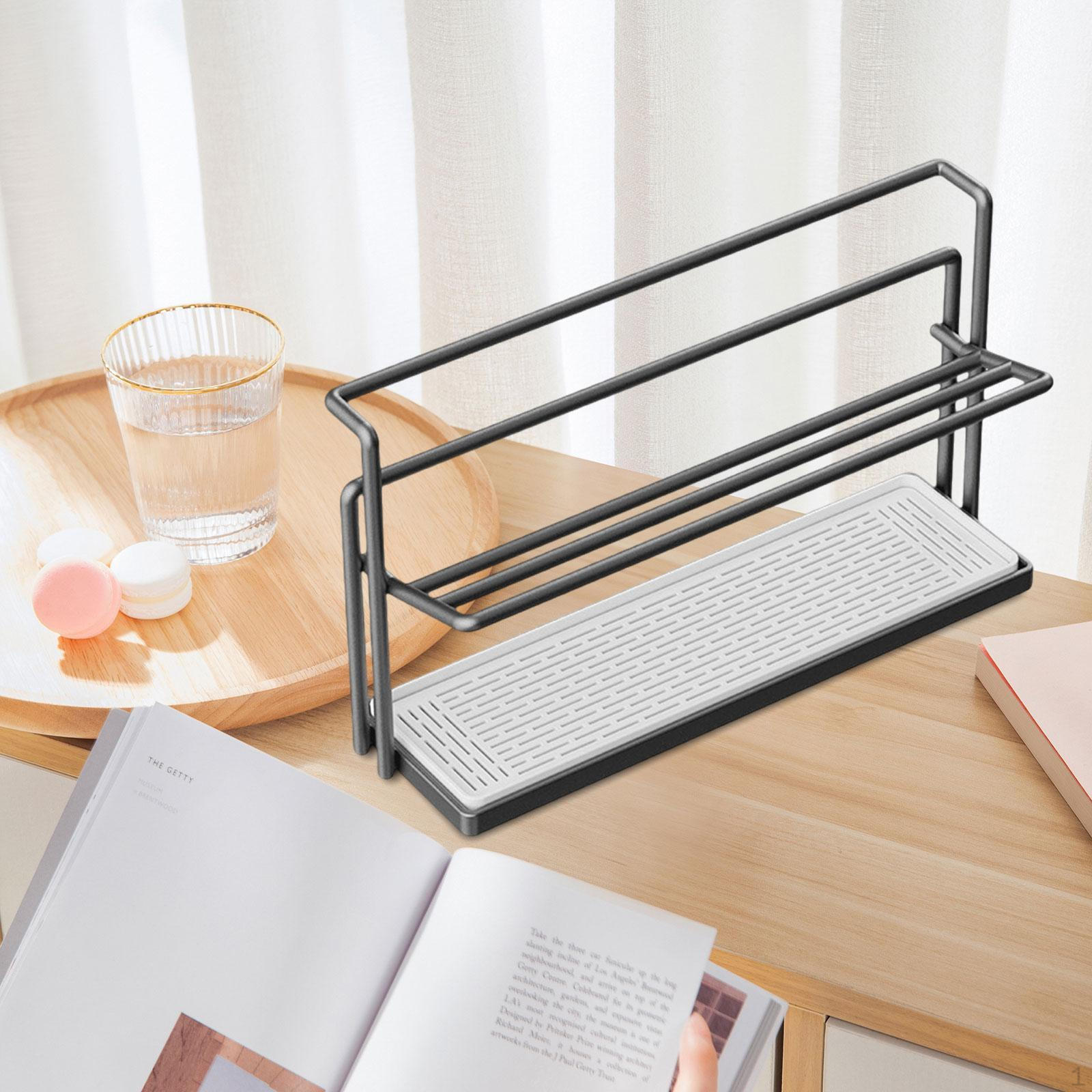 

Двухуровневая сушилка для посуды, 40 X 20 10 см, Эффективная, Современная, , Многофункциональная, со съемным поддоном чёрный