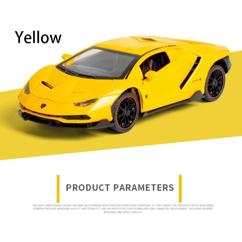 1/24 Lamborghini LP770-4 Centenario Alloy Sports Car Model Diecast Sound Super Racing Lifting Tail Hot Car Wheel for Children Gifts