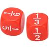 Fraction Dice, 20Pcs Multi Faceted Math Fraction Dices Fraction Dice Class Set Table Game Accessories for Kids Math Practice (Red)