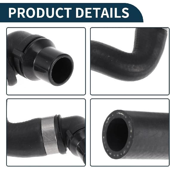 Radiator Coolant Hose for Mercedes-Benz S550 2007-2011 CL550 2007-2010 Good Sealing No.A2218302096 Engine Water Cooling Pipe Cooling Pipe Black 1 Pc