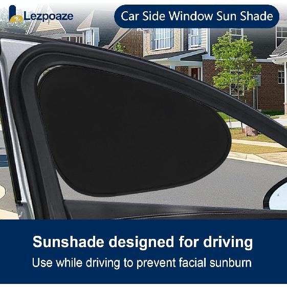 2-Pack Car Side Window Sun Shade | Black Gel Electrostatic UV Protection Sunshade | Universal Fit 99% Vehicles | Foldable Car Shades