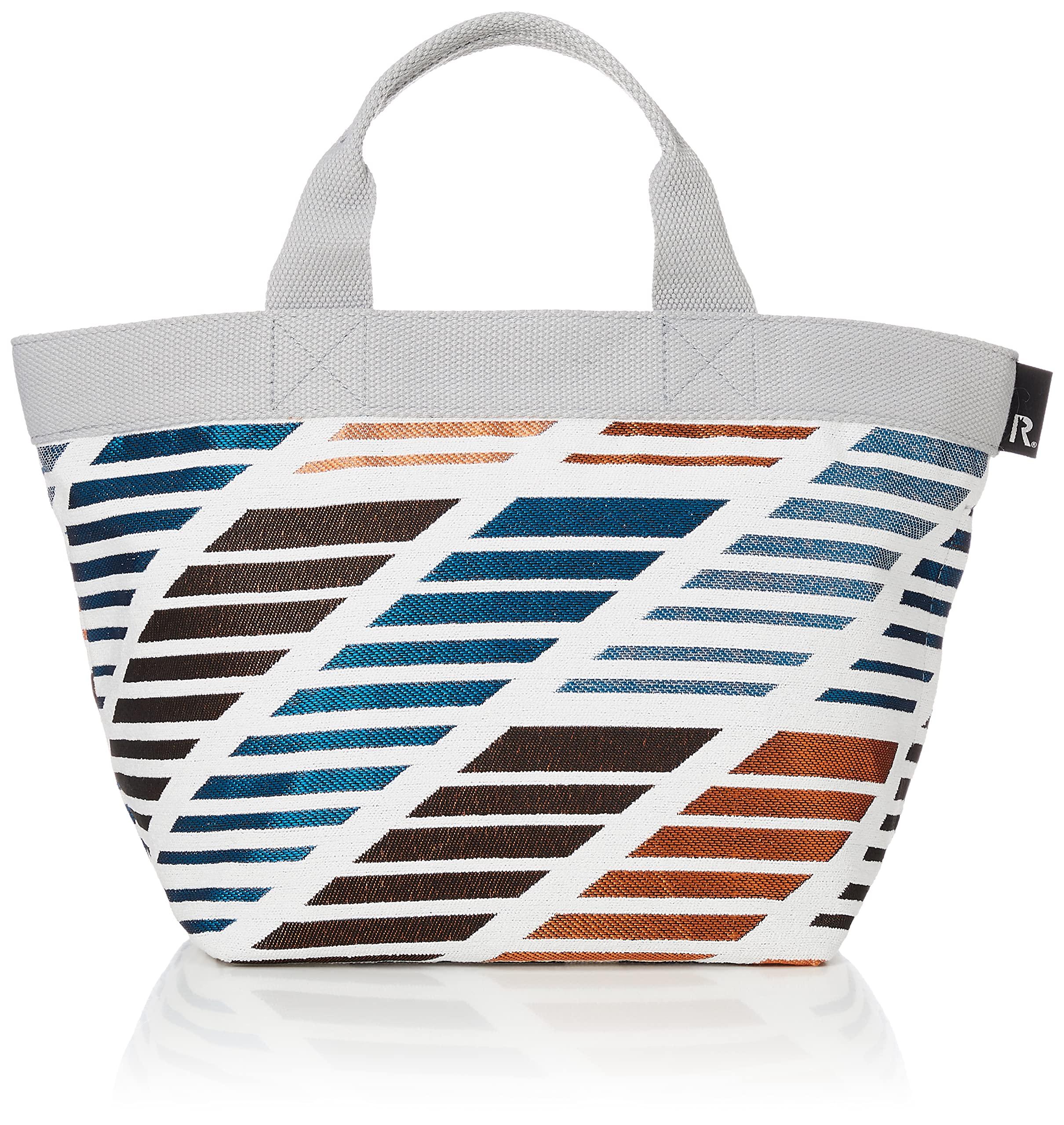 

Horizontal Woven Fabric Small Tote Bag LT Deli Pattern Fabric F 1447 slant stripe [Rootote] Women s