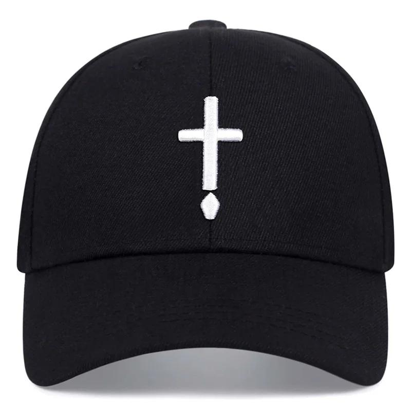 Uomo Donna Moda Ricamo Croce Cappellino da Baseball Cotone Snapback Cappellino da Papà Osso Casquette Estivo Coppia Hip Hop Cappellini