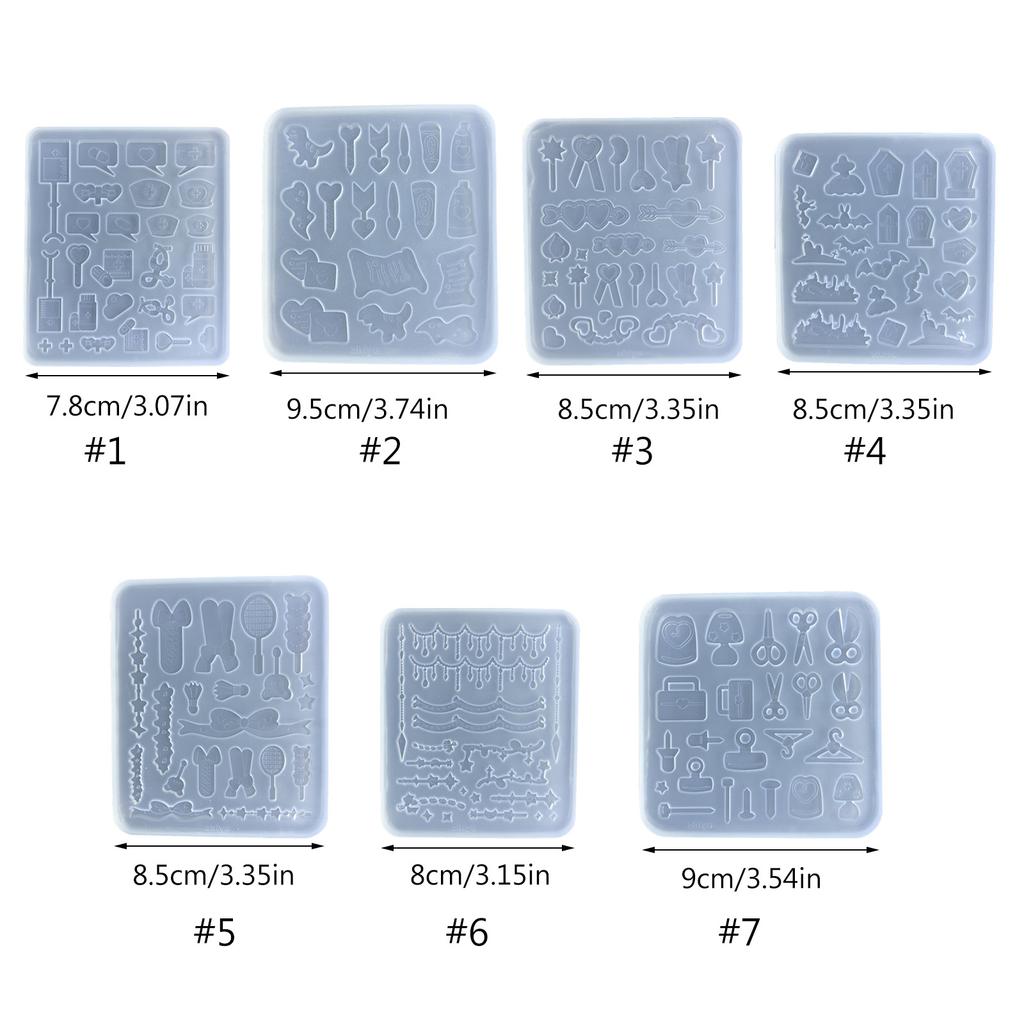 Playing Card Silicone Resin Mold Tiny Bowknot Star Tennis Shape Mold Filling Craft 3D Clothes DIY Making Handmade Crafts