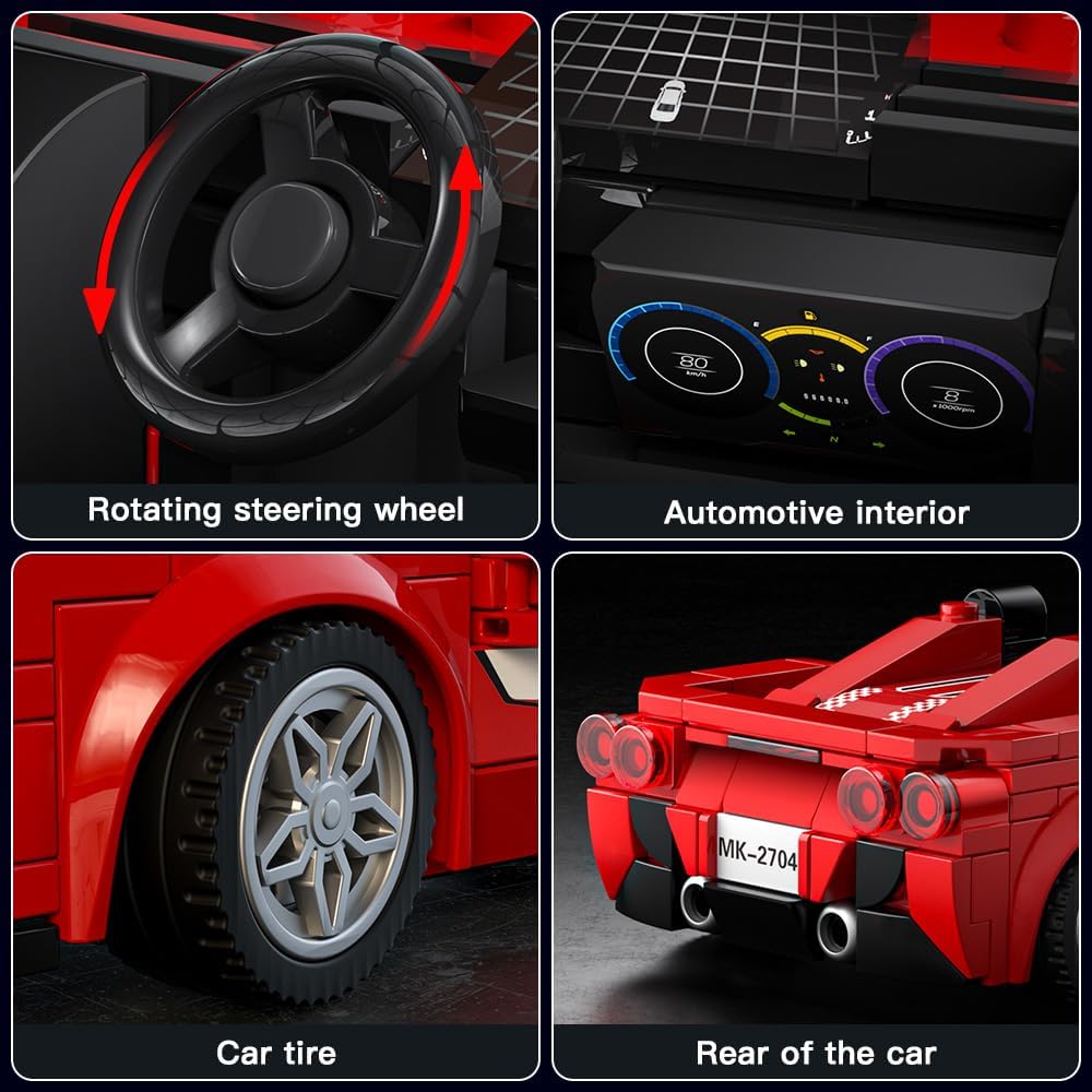 MOULD KING Speed Champion F8  Supercar 27041 Building Set Toy Collectible Model Car Block Children's Gift 8+(332 Pieces)