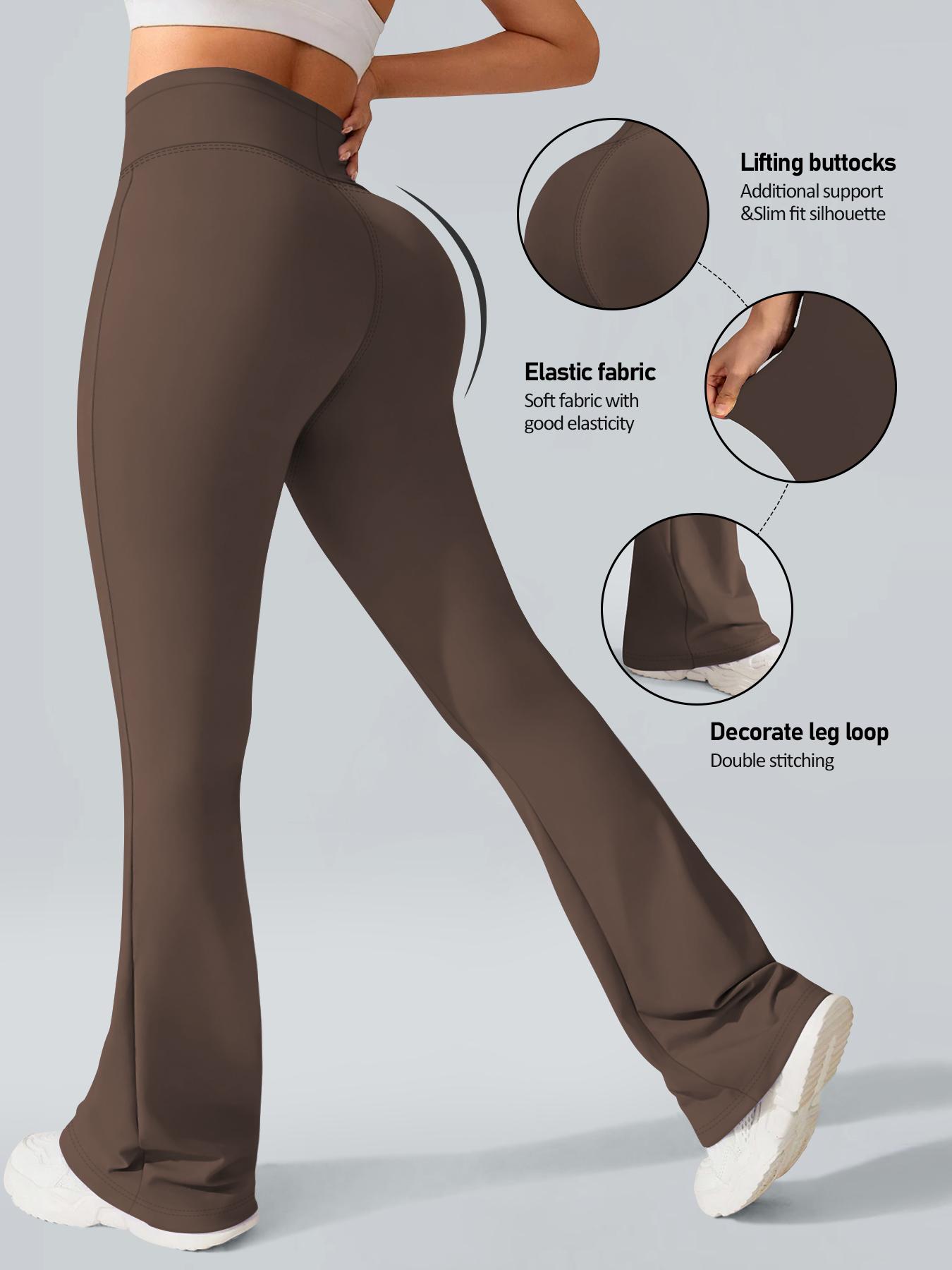 

Женские брюки клеш с высокой талией, модные брюки клеш подходят для активного образа жизни. “S”、“M”、“L”、“XL”、“XXL” коричневый/кофейный