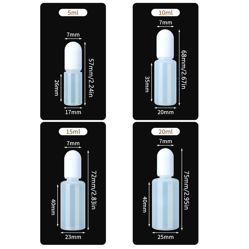 10Pcs Refillable Bottles With Cap Empty Dropper Bottle Transparent Plastic Foundation Cream Travel Cosmetic Sample Containers