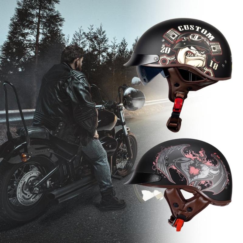 Traditional Styles Motorcycles Helmet Men Light Weight Safety Helmet Durability Cycle Headgear for Men and Women