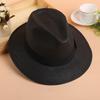 Summer Straw Paper Jazz Hat With Bow Band Fashion Beach Panama Cap Solid Women Men UV Protection Sun Hats