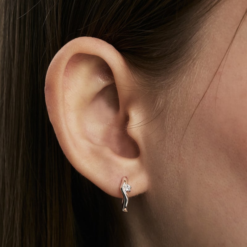 

Hei [sv925] flow cubic one-touch earring white