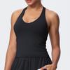 V-Neck Yoga Tank Top with Thin Straps and Stylish Open Back