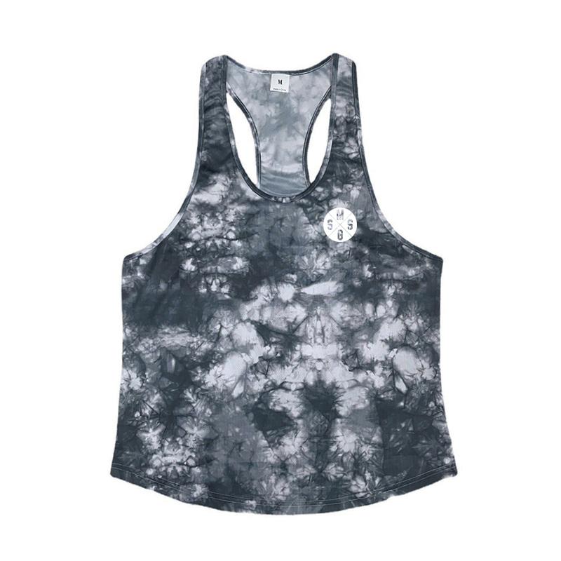 Men’s Gym Clothes New Arrival Summer Breathable Mesh Quick-drying Sleeveless T-Shirt Bodybuilding Printed Tank Top