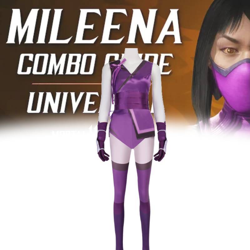 Mortal Kombat Mileena Cosplay Costume With Short Skirt For Halloween Role Play