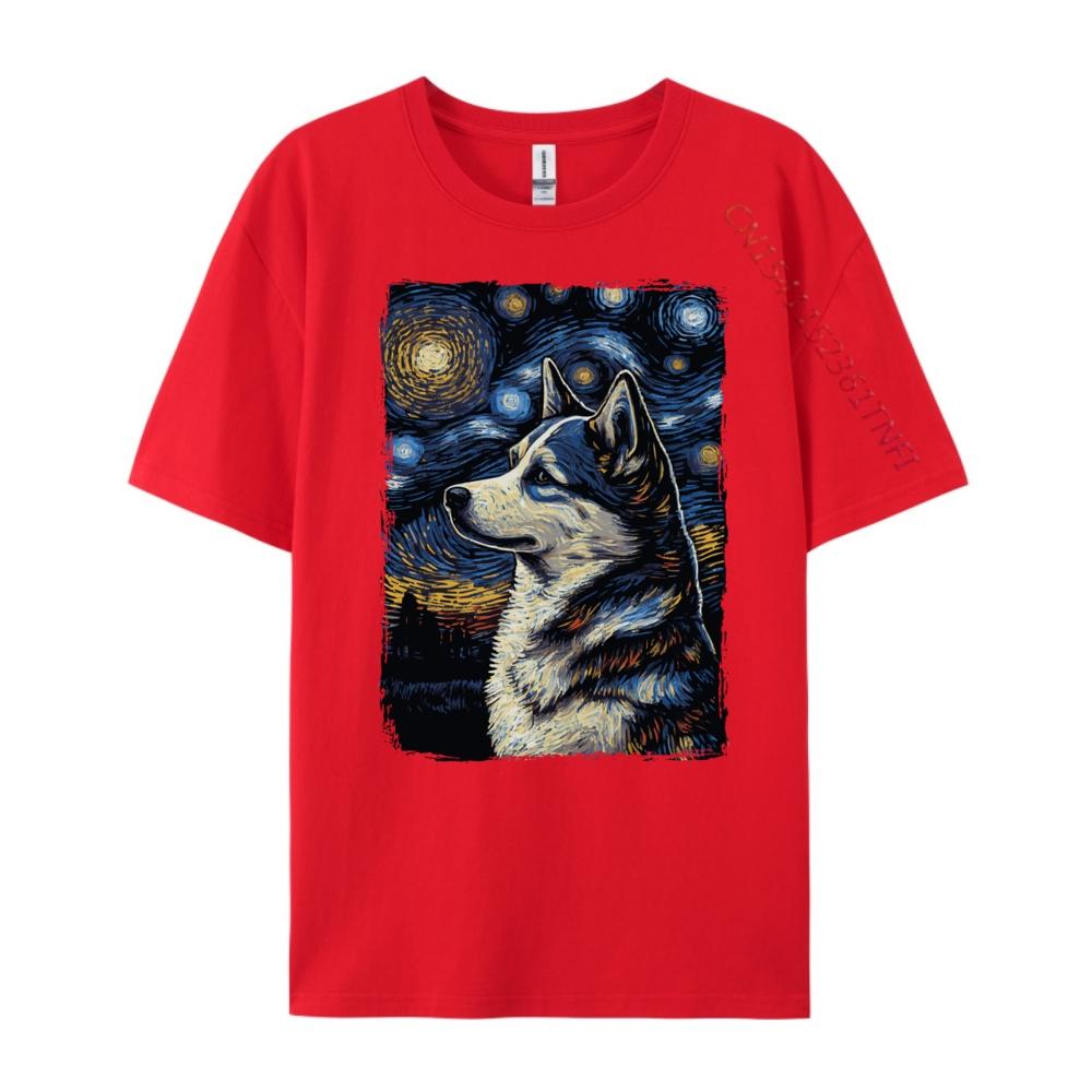 Husky Starry Night Sports T Shirt Men Mens Shirts Group Graphic T Shirts Woman Tshirt