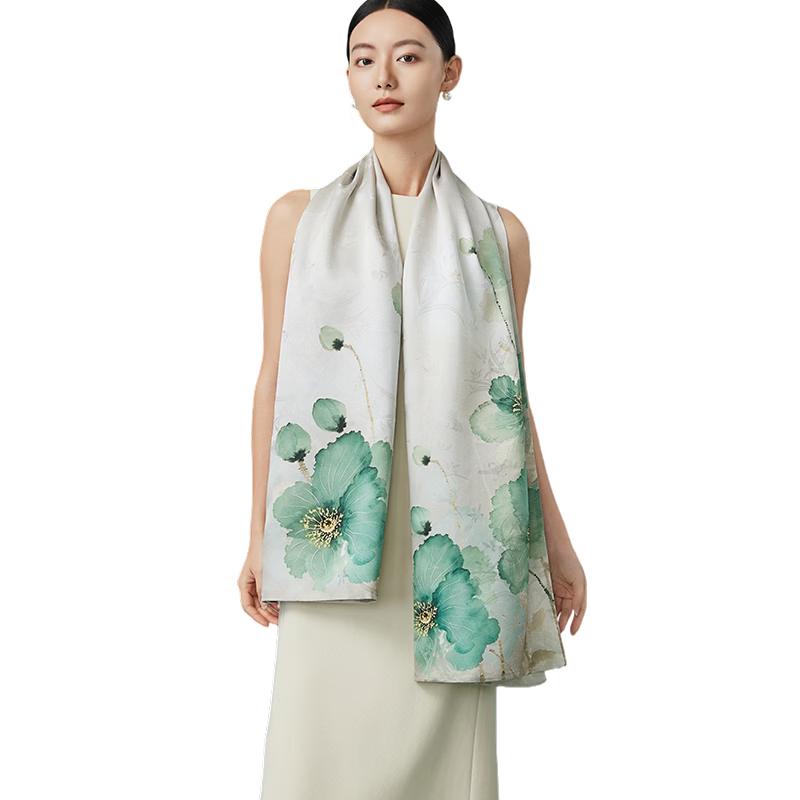 

Shanghai Story Women s 100% Mulberry Silk Jacquard Scarf 180*52cm