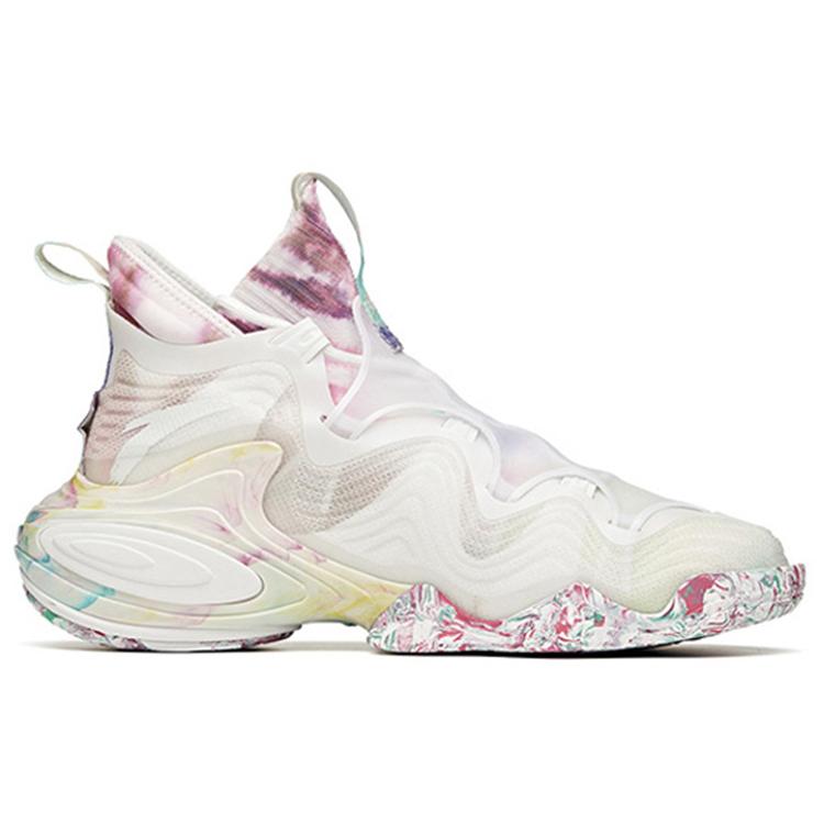 Anta Star Free Slip Resistant Abrasion Resistant High top Basketball Shoes Men's White Purple Red 112048818A-6