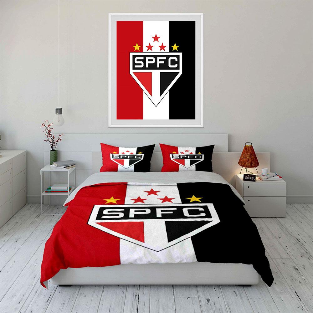 SPFC Logo Red Black Bedding Set Bedding Duvet Cover Set Duvet Cover Pillowcases (1 * Duvet Cover 2 * Pillowcases, Without Duvet Insert)