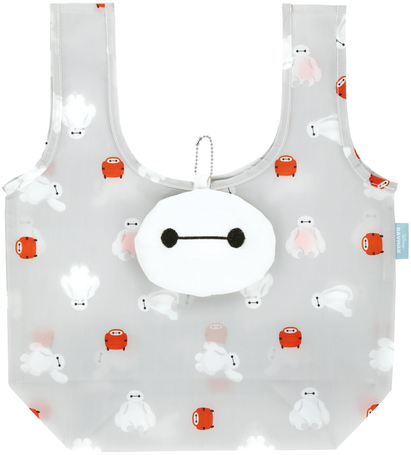 Skater Foldable Plush Tote Disney Baymax Bag, Pocketable, KNOT1-A