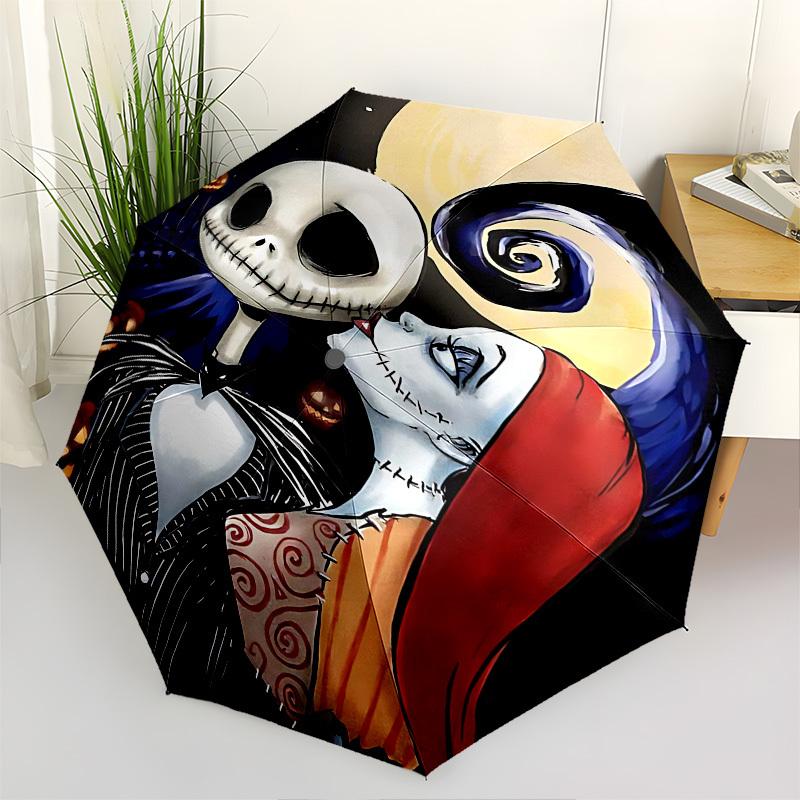 

Nightmare Before Christmas, Jack Skellington Themed Automatic Opening and Closing Umbrella, Brightly Colored 8-rib Portable Umbrella, Suitab