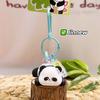 Charming Panda Fluffy Keychain Fun Zoo Character Keyring Colorful Resin Material Design