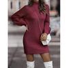 Women's Fashion Casual Fall Winter Solid Color Print Long Sleeve Half Turtleneck Sweaters
