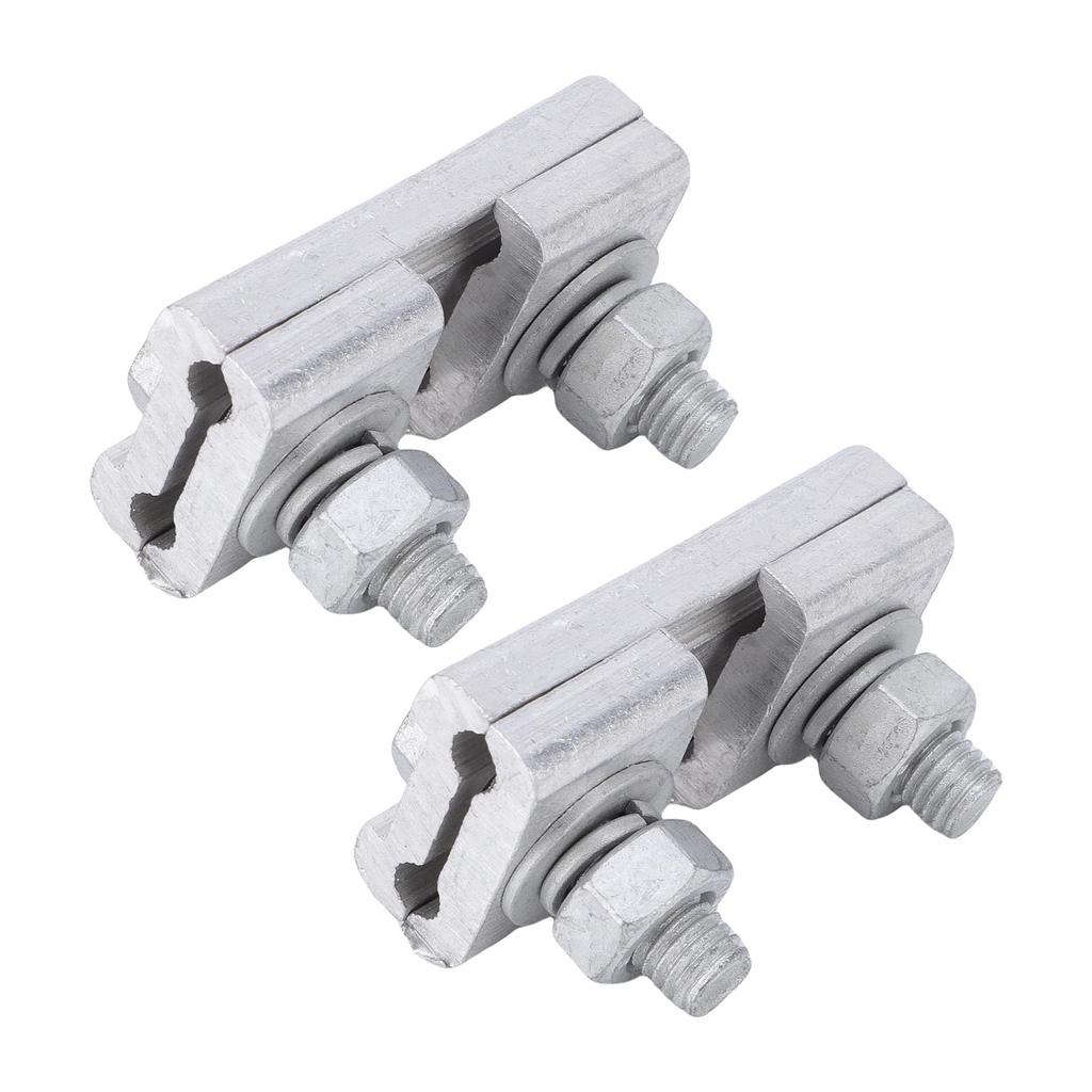2 Pcs Parallel Groove Clamp Extruded Aluminum Alloy 2 Bolts Parallel Groove Clamp Wire Connector for 16 25mm² Wires